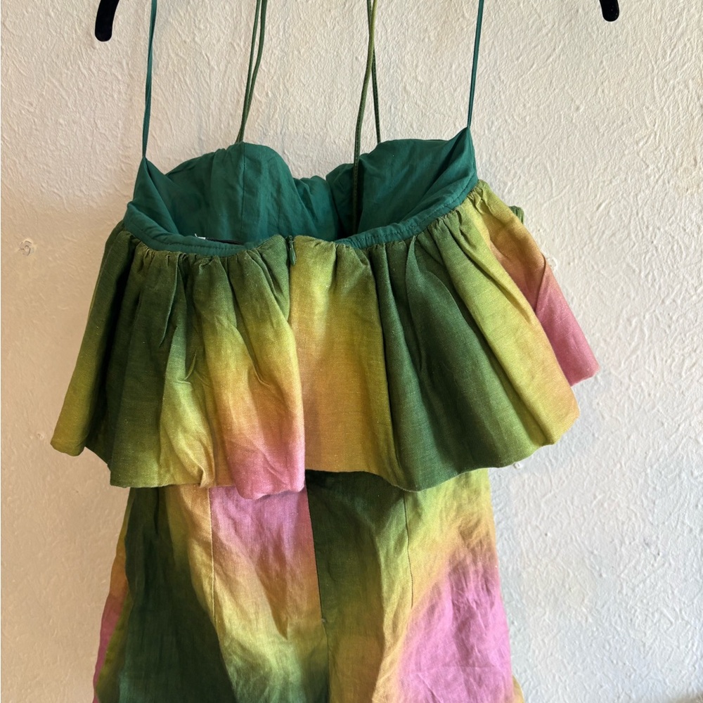 The Wolf Gang Strapless Green and Pink Dress - Picture 9 of 11